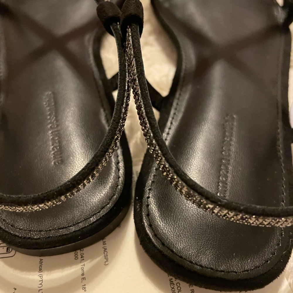 Amazon Essentials Black Strappy Sandals with Silv… - image 5